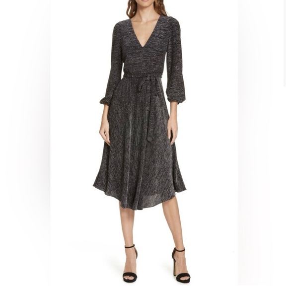 Alice + Olivia Coco Plunging Space-dye Midi Dress Size 2 - Picture 1 of 6